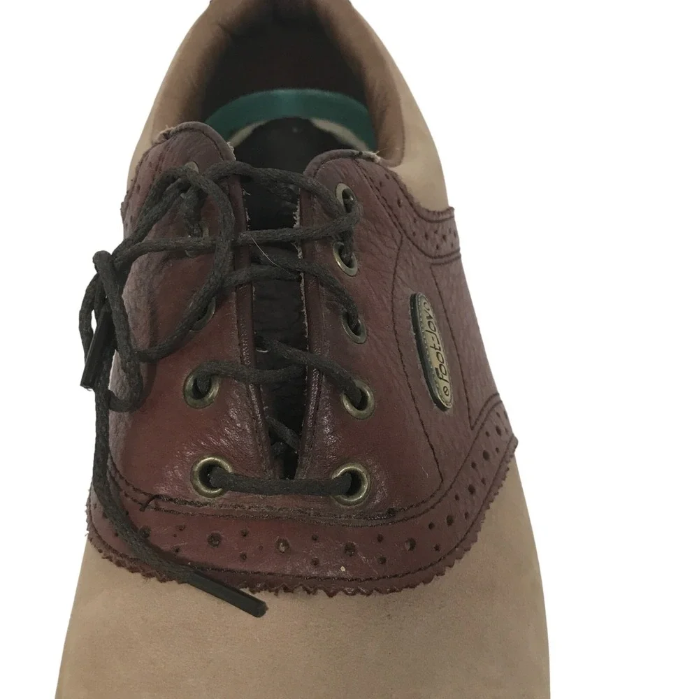 FootJoy SoftJoys Sierra Mens US 9M‎ Brown Tan Golf Shoes Plastic Spikes
